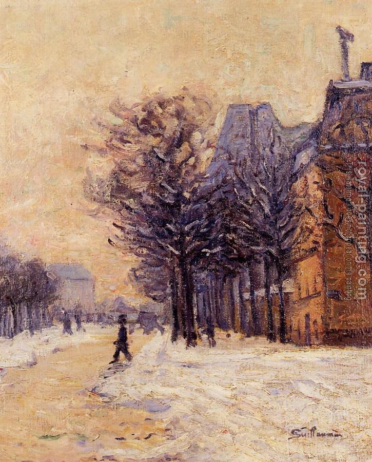 Armand Guillaumin : Passers-by in Paris in Winter